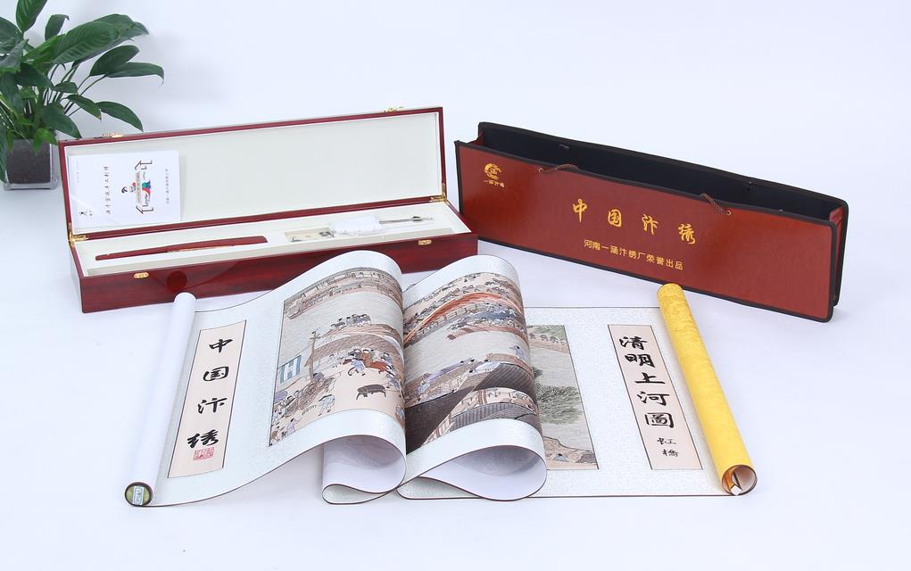 开封汴绣作品《清明上河图》 开封汴绣作品《清明上河图》